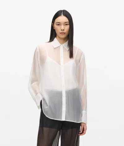 Karl Lagerfeld Organza Blouse In White