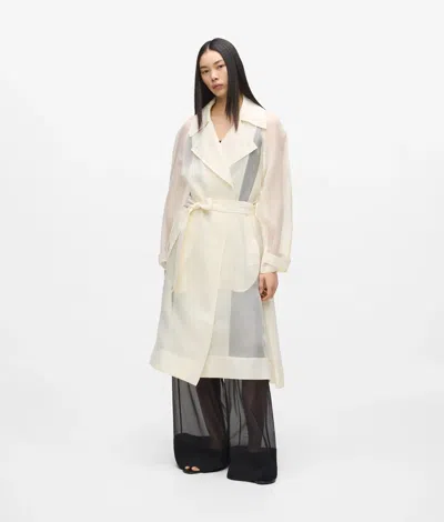 Karl Lagerfeld Organza Trench Coat In Neutral