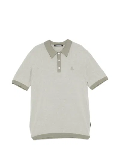 Karl Lagerfeld Ottoman Polo Shirt In Gray