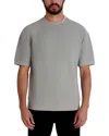 Karl Lagerfeld Oubboo Mock Neck Waffle Knit T-shirt In Gray