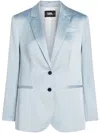 Karl Lagerfeld Single-breasted Satin Blazer In Cashemblue