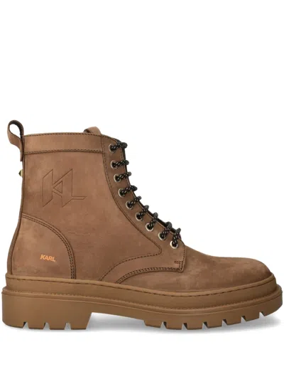 Karl Lagerfeld Outland Boots In Brown