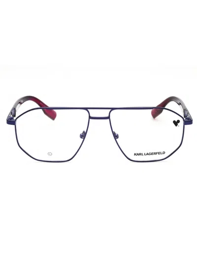 Karl Lagerfeld Oval Metal Unisex Eyeglasses In Neutral