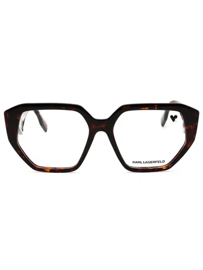 Karl Lagerfeld Oval Women's Eyeglasses - Stylish And Modern Design In Brown