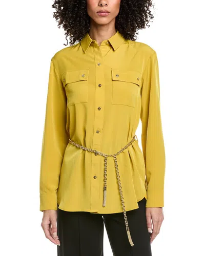 Karl Lagerfeld Oversize Button Down Shirt In Yellow