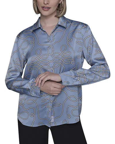 Karl Lagerfeld Oversized Blouse In Blue