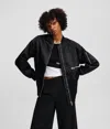 Karl Lagerfeld Oversized Satin Bomber In Black