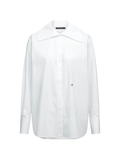 Karl Lagerfeld Oversized-collar Shirt In White