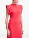 Karl Lagerfeld Padded-shoulder Midi Dress In Pink