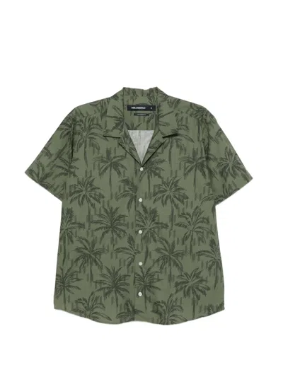 Karl Lagerfeld Palm Print Shirt In Green