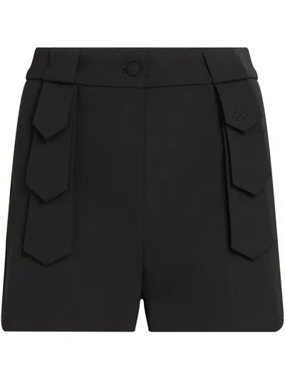 Karl Lagerfeld Panelled Shorts In Black