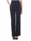 Karl Lagerfeld Black Trousers With Velvet Flounces In Negro