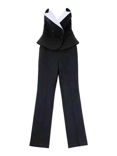 Karl Lagerfeld Karl Studio Contrast Jumpsuit In Black
