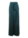 Karl Lagerfeld Satin Effect Trousers In Verde