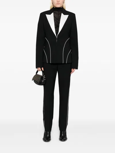 Karl Lagerfeld Pantalon Sastre Negro Raya Blanca In Black