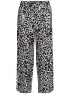 Karl Lagerfeld Giraffe-print Wide-leg Trousers In Girfblkwht