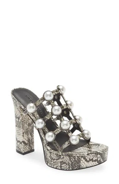 Karl Lagerfeld Paris Addica Sandal In Black/white