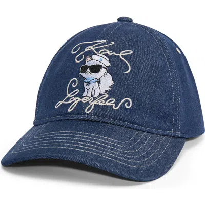 Karl Lagerfeld Paris Admiral Choupette Baseball Cap In Blue