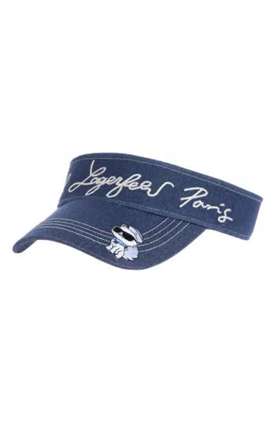 Karl Lagerfeld Paris Admiral Choupette Visor In Blue