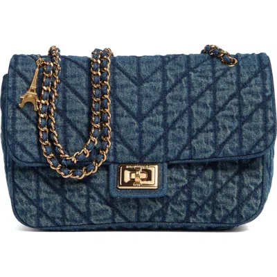 Karl Lagerfeld Paris Agyness Quilted Leather Convertible Shoulder Bag In Denim