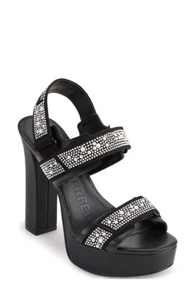 Karl Lagerfeld Paris Alessia Faux Pearl Platform Sandal In Black