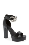 Karl Lagerfeld Anisha Crystal Links Platform Sandal In Black