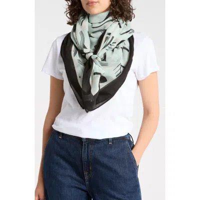 Karl Lagerfeld Paris Art Deco Square Scarf In Fresh Mint