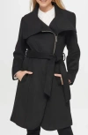 Karl Lagerfeld Women's Asymmetrical Wrap Coat In Black