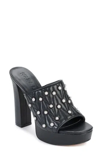 Karl Lagerfeld Aviva Platform Sandal In Black