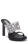 Karl Lagerfeld Bedika Crystal Embellished Clear Strap Sandal In Black