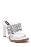 Karl Lagerfeld Bedika Crystal Embellished Clear Strap Sandal In White