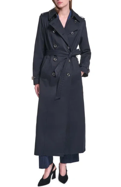 Karl Lagerfeld Paris Belted Trench Coat In Black