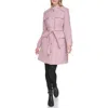Karl Lagerfeld Paris Belted Wool Blend Coat In Rose