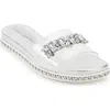 Karl Lagerfeld Paris Bijou Embellished Slide In Clear/silver
