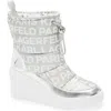 Karl Lagerfeld Paris Bronwyn Wedge Boot In Silver Iridescent