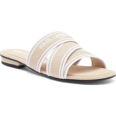 Karl Lagerfeld Paris Caitlyn Slide Sandal In Dusty Beige
