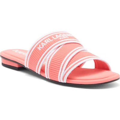 Karl Lagerfeld Paris Caitlyn Slide Sandal In Sunset Coral
