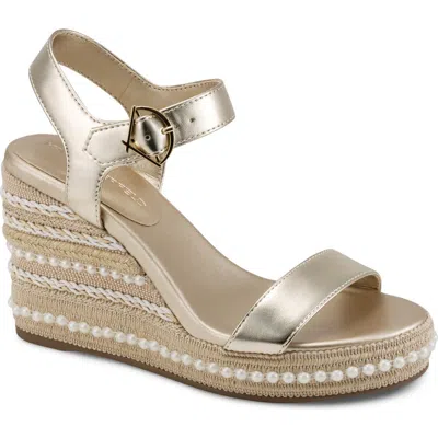 Karl Lagerfeld Paris Calzona Espadrille Wedge Sandal In Gray
