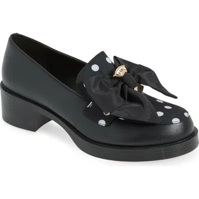 Karl Lagerfeld Paris Camilia Fan Bow Loafer In Black