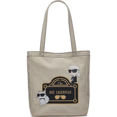Karl Lagerfeld Paris Cannes Tote In Natural/black Combo