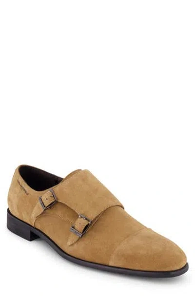 Karl Lagerfeld Paris Cap Toe Double Monk Strap Shoe In Taupe
