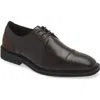 Karl Lagerfeld Paris Cap Toe Leather Derby In Dark Brown