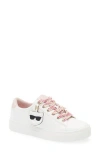 Karl Lagerfeld Paris Capree Karl Choupette Low Top Sneaker In White