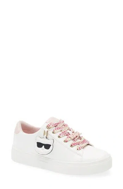 Karl Lagerfeld Paris Capree Karl Choupette Low Top Sneaker In White