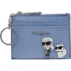 Karl Lagerfeld Paris Card Case W/ Key Ring In Forever Blue