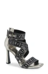 Karl Lagerfeld Paris Careliz Ii Strappy Sandal In Pewter