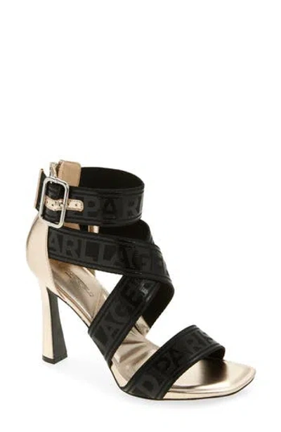 Karl Lagerfeld Paris Careliz Ii Strappy Sandal In White Gold
