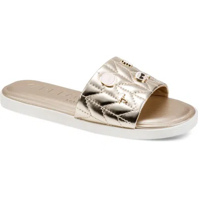 Karl Lagerfeld Paris Carenza Macaron Slide Sandal In Gold