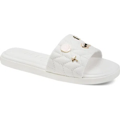 Karl Lagerfeld Paris Carenza Macaron Slide Sandal In White