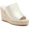 Karl Lagerfeld Paris Carina Wedge Sandal In Ecru